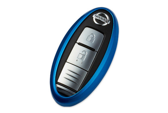 NISSAN INTELLIGENT KEY CASE SILICON COVER TYPE BLUE CHROME  GOODS GOODS   NOS415