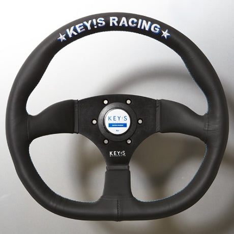 Key's Racing Original Steering Wheel D-SHAPE Smooth Leather 345x320mm  KeysRacing-OS-14