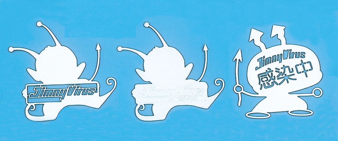 TANIGUCHI VIRUS STAINLESS STEEL EMBLEM INFECTED WITHOUT LETTERS FOR  TANIGUCHI-00033