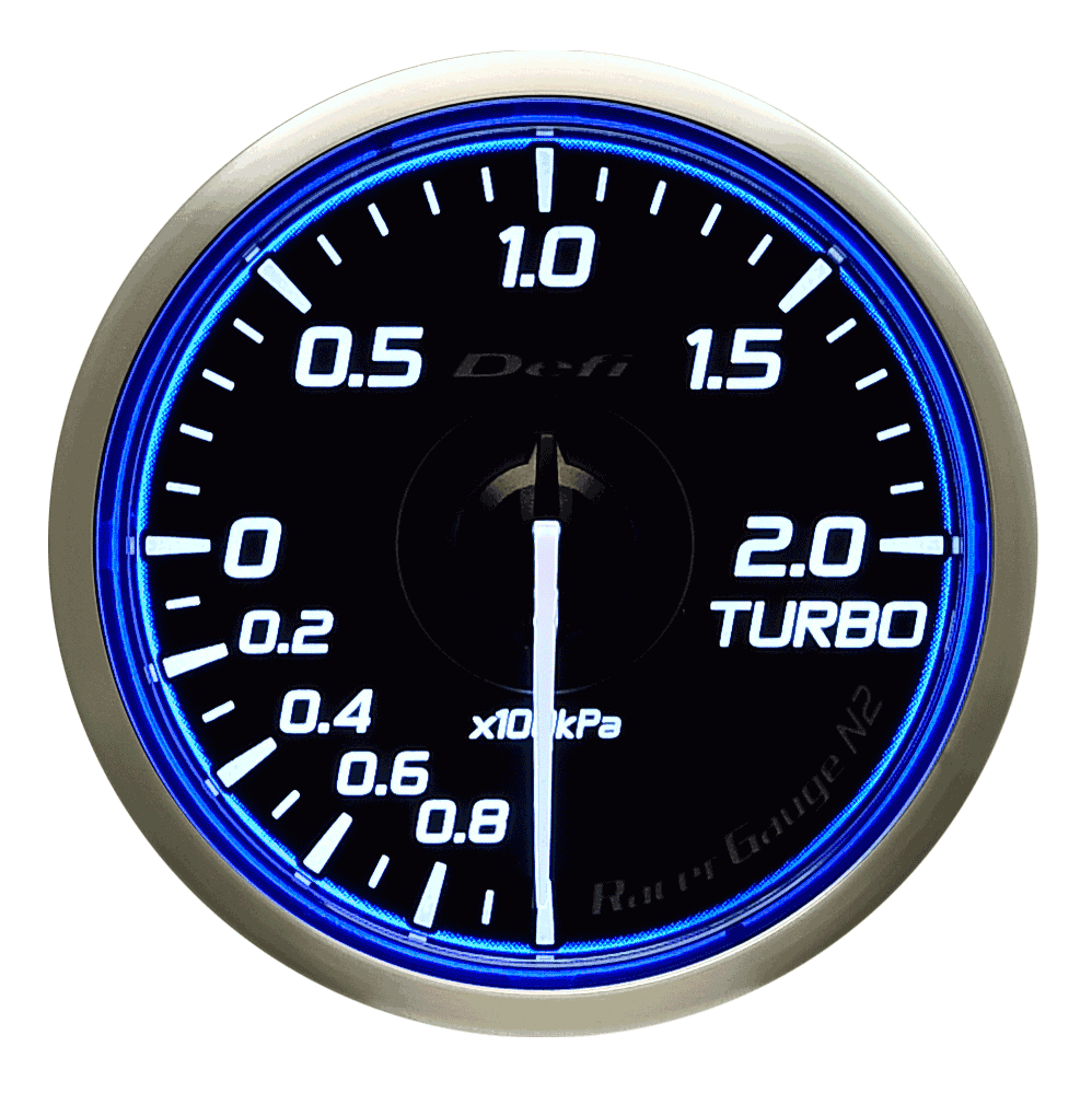 DEFI RACER GAUGE N2 TURBO -100kPa~+200kPa 60 BLUE DF16601