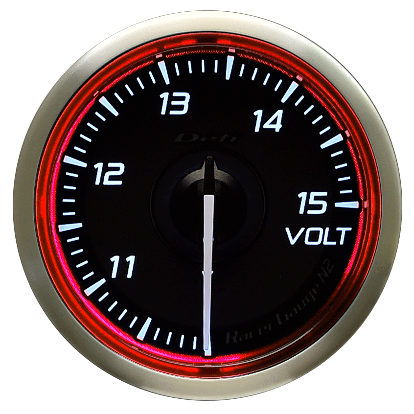 DEFI RACER GAUGE N2 BATTERY VOLT 10~15V 52 RED DF16503