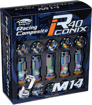 KYO-EI RACING COMPOSITE R40 ICONIX M14 X P1.5 (LOCK & NUT SET) (CAP LESS) RI-14NA