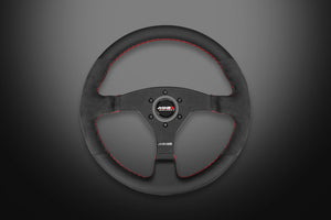MINE'S R-S LEATHER ALCANTARA RED STITCHING STEERING WHEEL MINES-00002