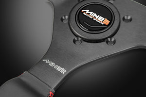 MINE'S R-S LEATHER ALCANTARA RED STITCHING STEERING WHEEL MINES-00002