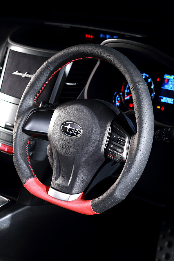 DAMD STEERING WHEEL  For SUBARU FORESTER SJ (A ~ C) 12/11 ~ SS360-D RED FORMULA