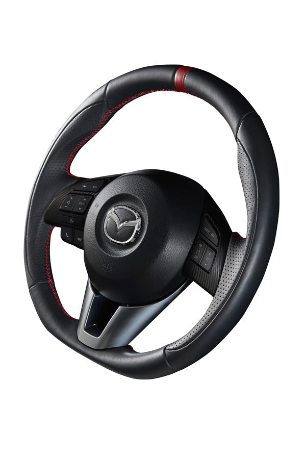 DAMD STEERING WHEEL  For MAZDA DEMIO DJ 14.9~16.10 SS360-M Nappa leather