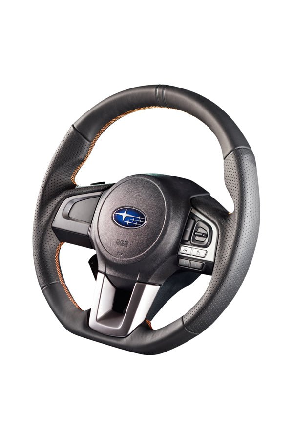 DAMD STEERING WHEEL  For SUBARU FORESTER SJ (D~) 15/11~ SS362-RX Black leather × orange stitching