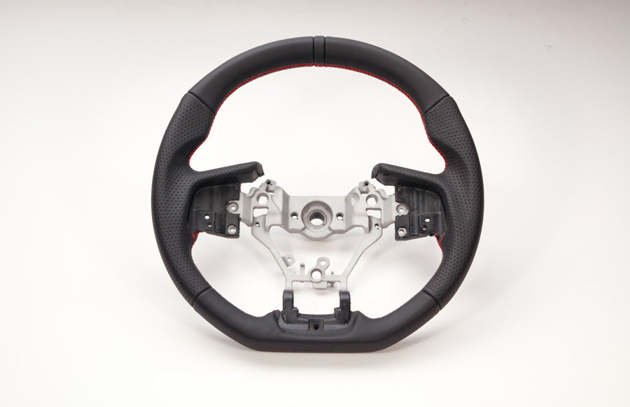 DAMD STEERING WHEEL  For SUBARU LEGACY BS BN (A ~ C) 14/10~ SS362-RX Black leather × red stitch