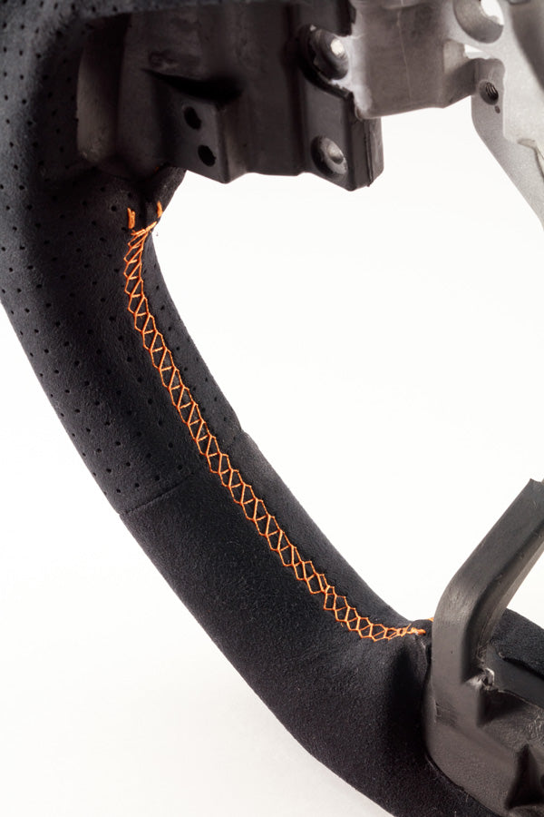 DAMD STEERING WHEEL  For SUBARU XV GJ GP (E~) 15/10~ SS362-RX Ultra suede × orange stitching