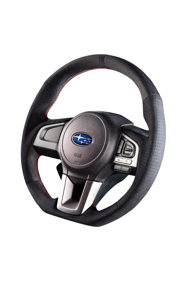 DAMD STEERING WHEEL  For SUBARU IMPREZA GJ GP (E~) 15/10~ SS362-RX Ultra suede × red stitch