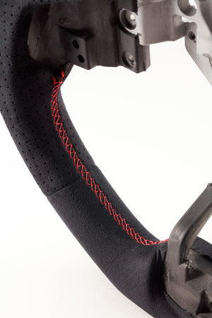DAMD STEERING WHEEL  For SUBARU XV GJ GP (E~) 15/10~ SS362-RX Ultra suede × red stitch