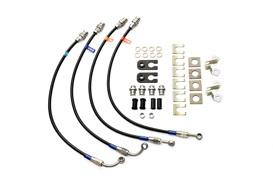 PLOT SWAGE-LINE BRAKE HOSE KIT STAINLESS STEEL BLACK FOR SUZUKI JIMNY JB74 JB64 SW4418NB