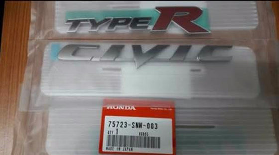 Genuine Honda Type R Emblem for Civic FD2 75723-SNW-003