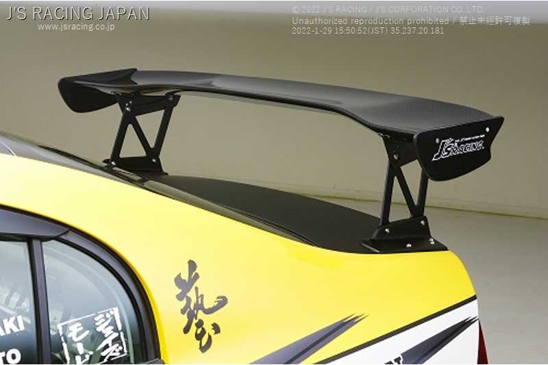 J'S RACING 3D GT-WING TYPE1 DRY CARBON 1390 FOR HONDA CIVIC FD2 K20A DGW1-D2-DSEJ