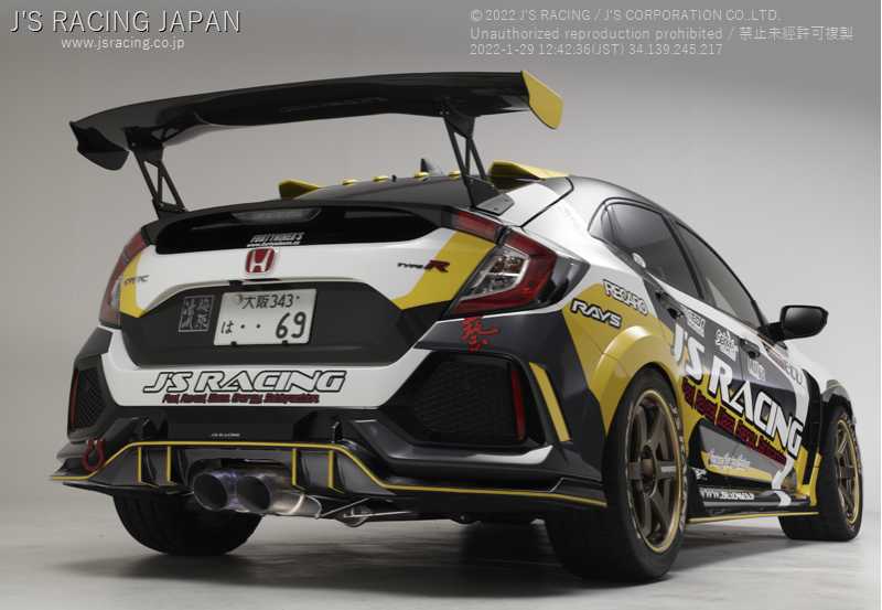 J'S RACING FX-PRO FULL TITANIUM MUFFLER DUAL 70RR FOR HONDA CIVIC