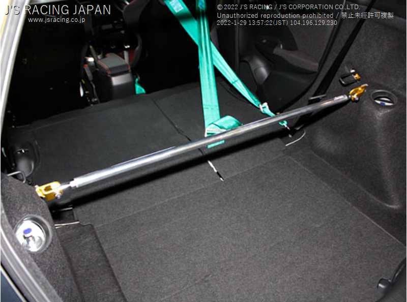 J'S RACING REAR TOWER BAR FOR HONDA FIT GK5 TB-F5-R - Black Hawk Japan