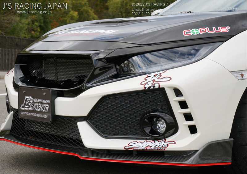 FK7 グリル J'S RACING FRONT SPORTS GRILL FOR HONDA CIVIC FK7 AG-K7 - Black