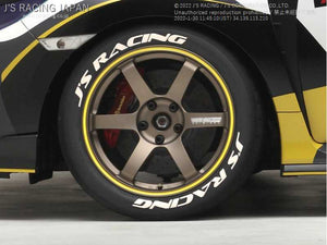 J'S RACING TIRE LETTER STICKER WHITE TIR-01-WH