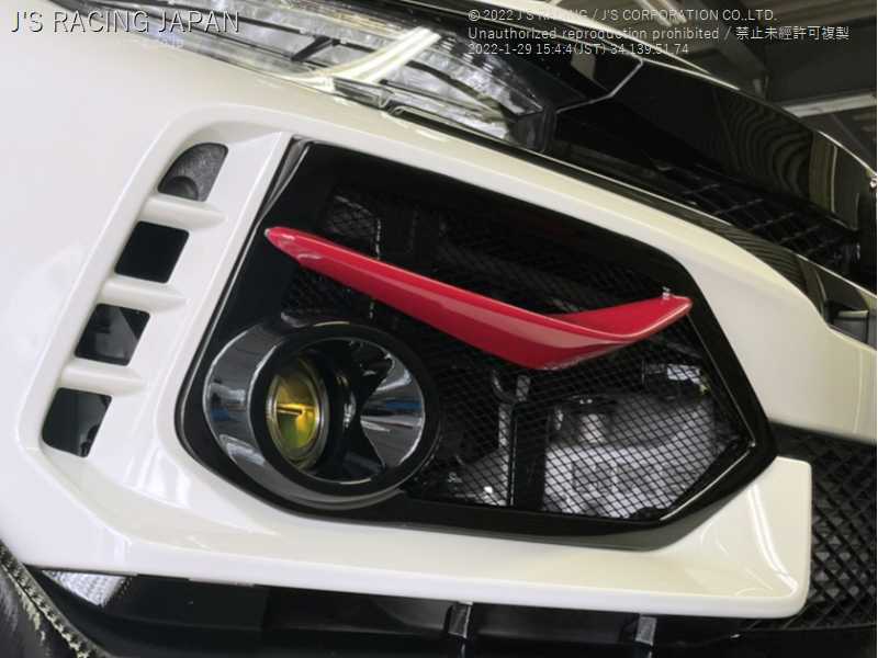 J'S RACING FRONT SPORTS GARNISH FOR HONDA CIVIC FK8 FSG-K8 - Black