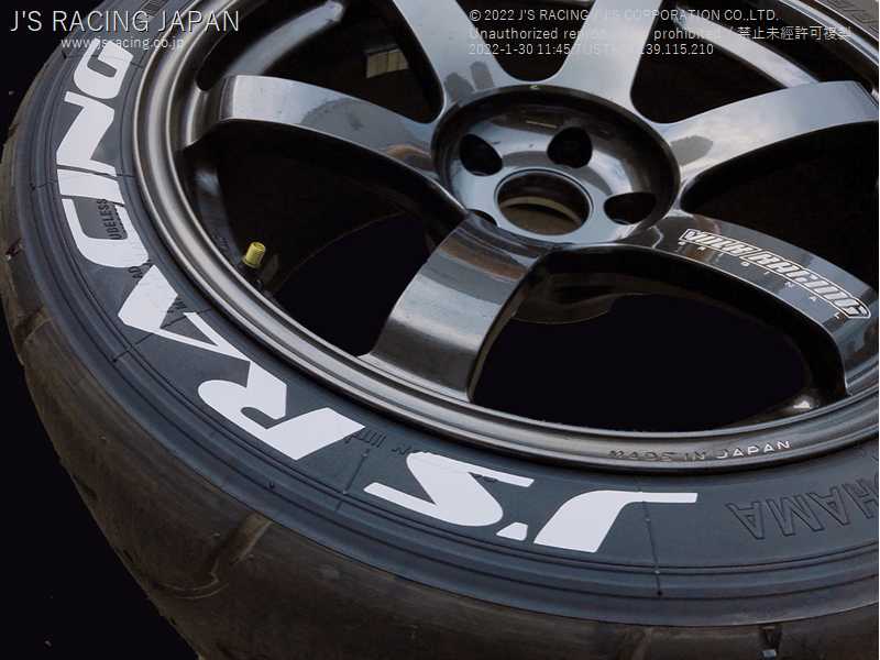 J'S RACING TIRE LETTER STICKER WHITE TIR-01-WH