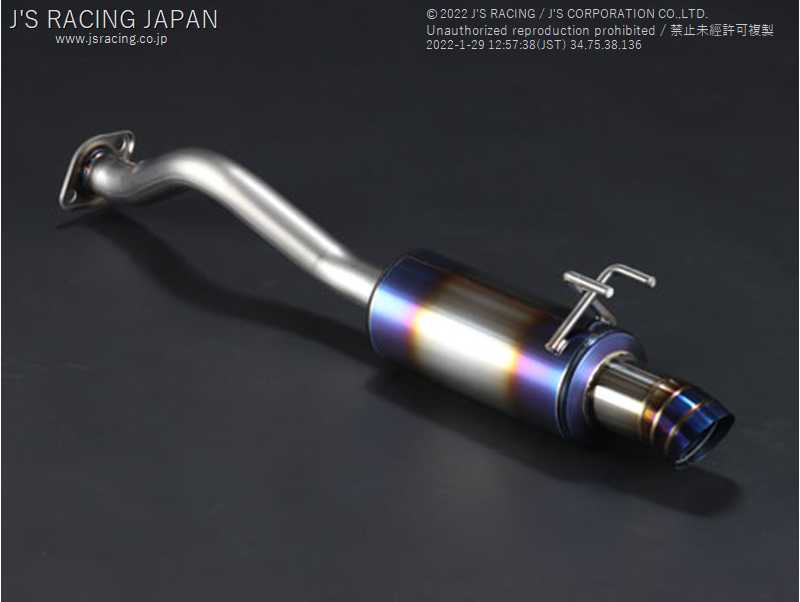 J'S RACING FX-PRO FULL TITANIUM MUFFLER REAR TAIL 50R FOR HONDA CIVIC FD1 R18A FTM-D1-50R