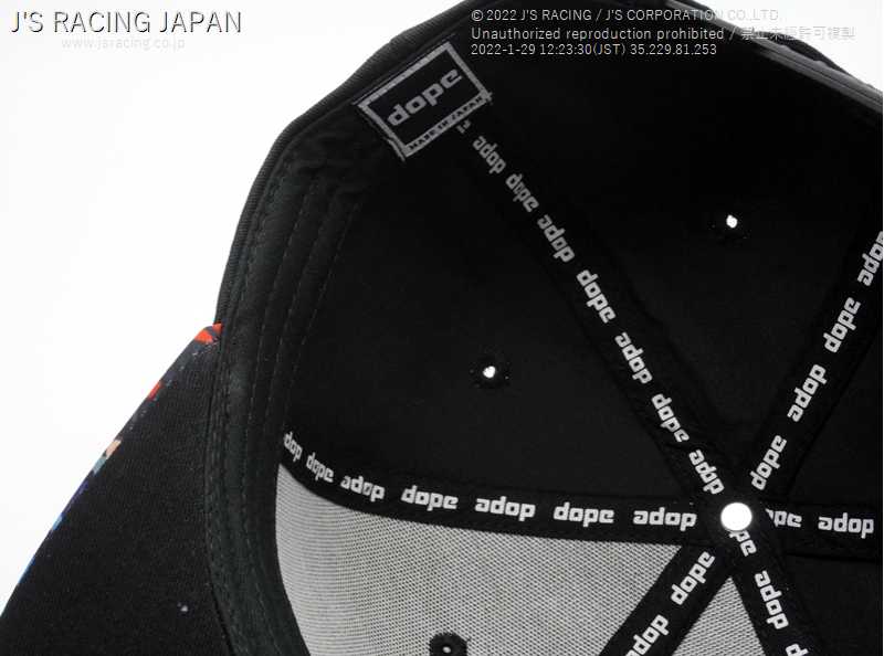 J'S RACING DOPE CAP BLACK GRAPHIC DP-CP-BG