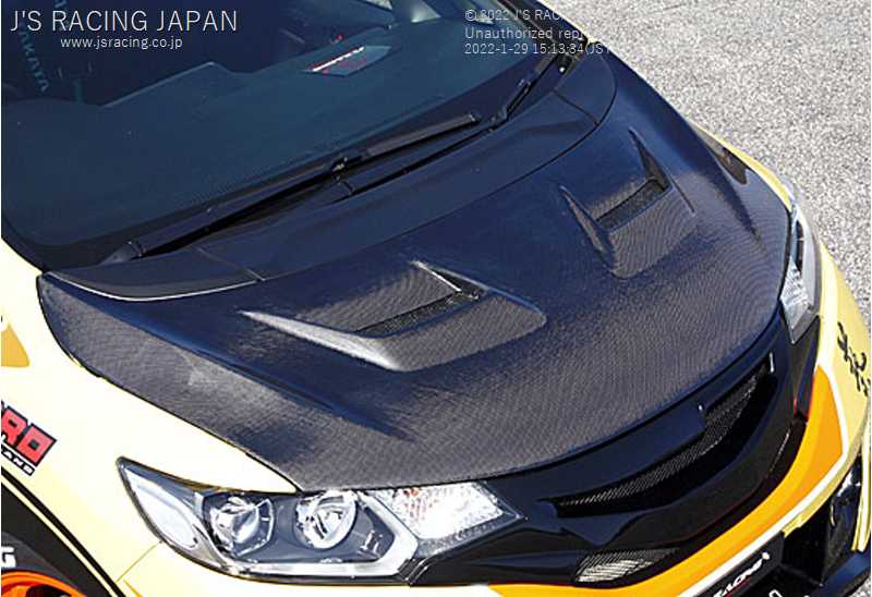 J'S RACING AERO BONNET TYPE-V FRP FOR HONDA FIT GP5 ABV-F5HR-F