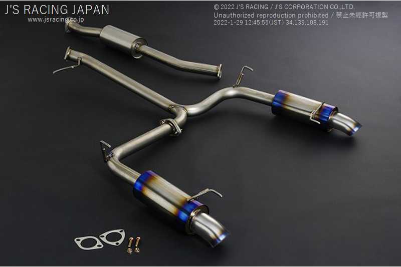 J'S RACING FX-PRO FULL TITANIUM MUFFLER DUAL 60RS FOR HONDA ACCORD CL7 K20A FTMW-E2-60RS