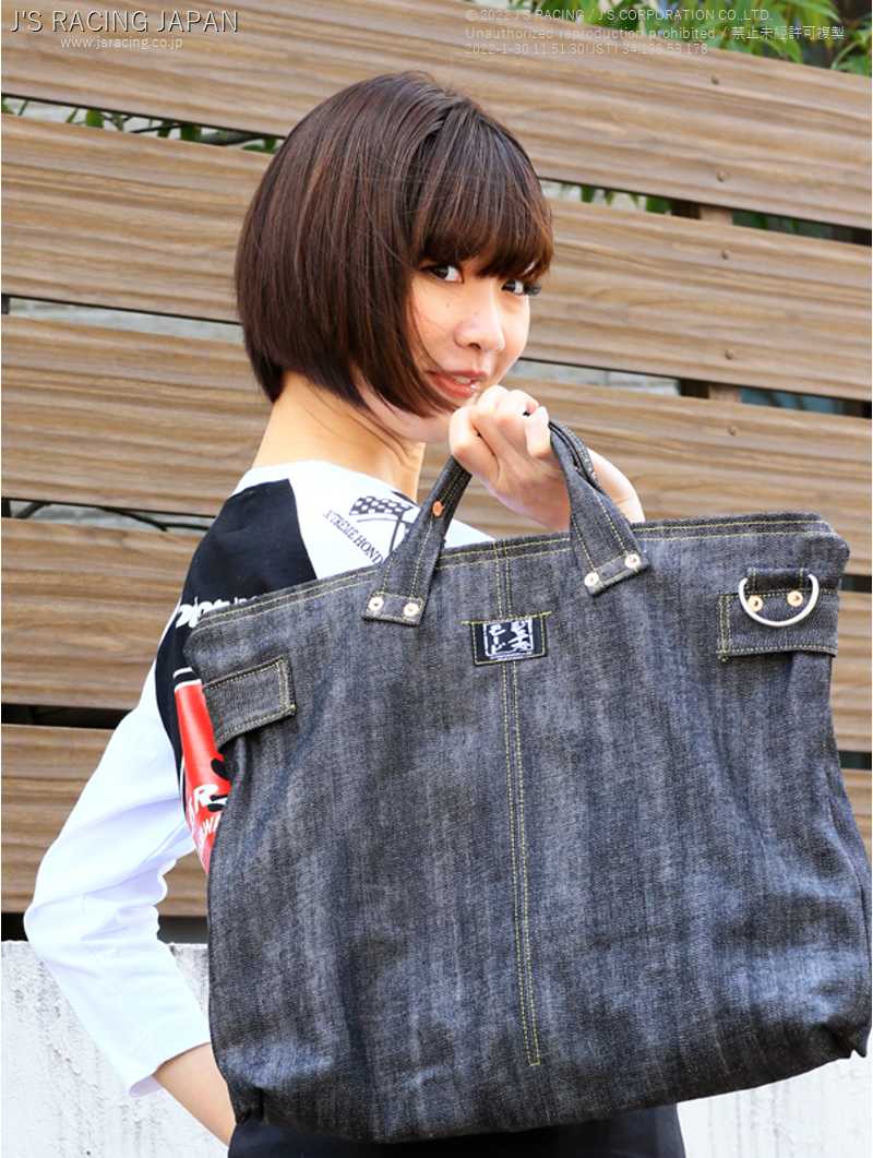 J'S RACING VINTAGE DENIM BACK BLACK M VDB-BK-M