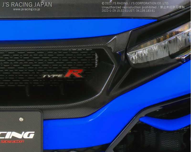 J'S RACING FRONT SPORTS GRILL CARBON FOR HONDA CIVIC FK8 AG-K8-C