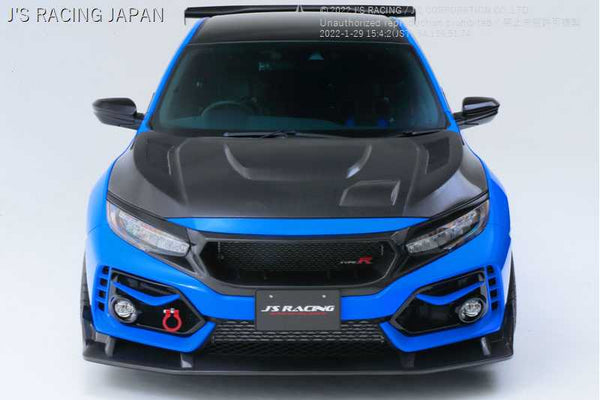 J'S RACING FRONT SPORTS GARNISH FOR HONDA CIVIC FK8 FSG-K8 - Black