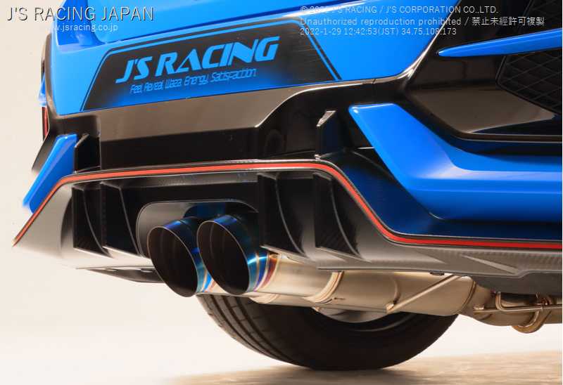 J'S RACING FX-PRO FULL TITANIUM MUFFLER DUAL 70RS FOR HONDA CIVIC FK8 FTMW-K8-70RS