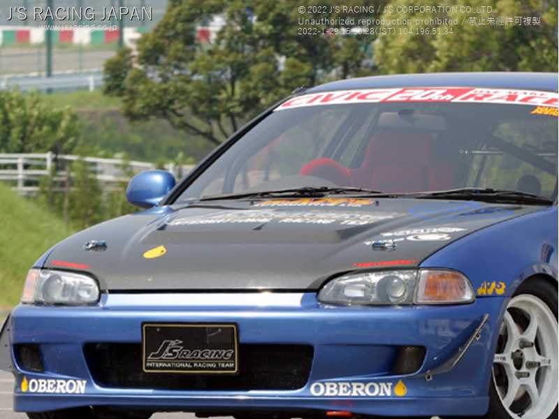 J'S RACING AERO BONNET TYPE-S CARBON FOR HONDA CIVIC EG6 B16A ABS-H3-C