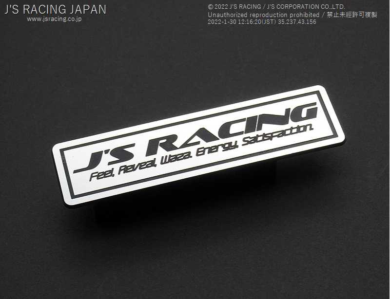 J'S RACING LOGO PLATE JSEMBPL Black Hawk Japan