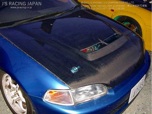 J'S RACING AERO BONNET TYPE-S FULL CARBON FOR HONDA CIVIC EG6 B16A ABS-H3-CC