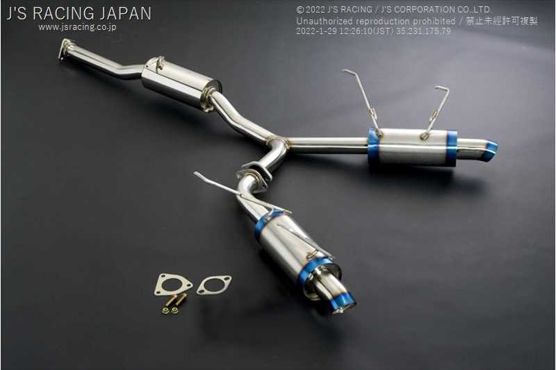 J'S RACING R304 SUS EXHAUST DUAL 60RS FOR HONDA S2000 AP1 2 F20C F22C R304W-S1-60RS