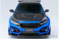 J'S RACING FORNT WING SPOILER TYPE S CARBON For HONDA CIVIC FK8 AH-K8-C