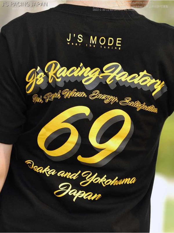 J'S RACING J'S MODE FACTORY TEE BLACK YELLOW JMT-FE10C - Black