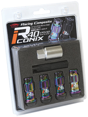 KYO-EI RACING COMPOSITE R40 ICONIX LOCK 4PCS SET (M12xP1.25) (ALUMINUM CAP) YIA4-3NK