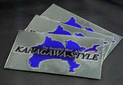 CAR MAKE T&E KANAGAWA-STYLE KANAGAWA STYLE STICKER CHROME PLATED BLUE FOR  CARMAKETE-02854