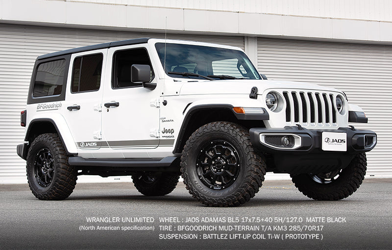 JAOS ADAMASBL5 17X7.5J 44 5H127 MATTE BLACK WHEEL FOR JEEP WRANGLER JL B900E775MB