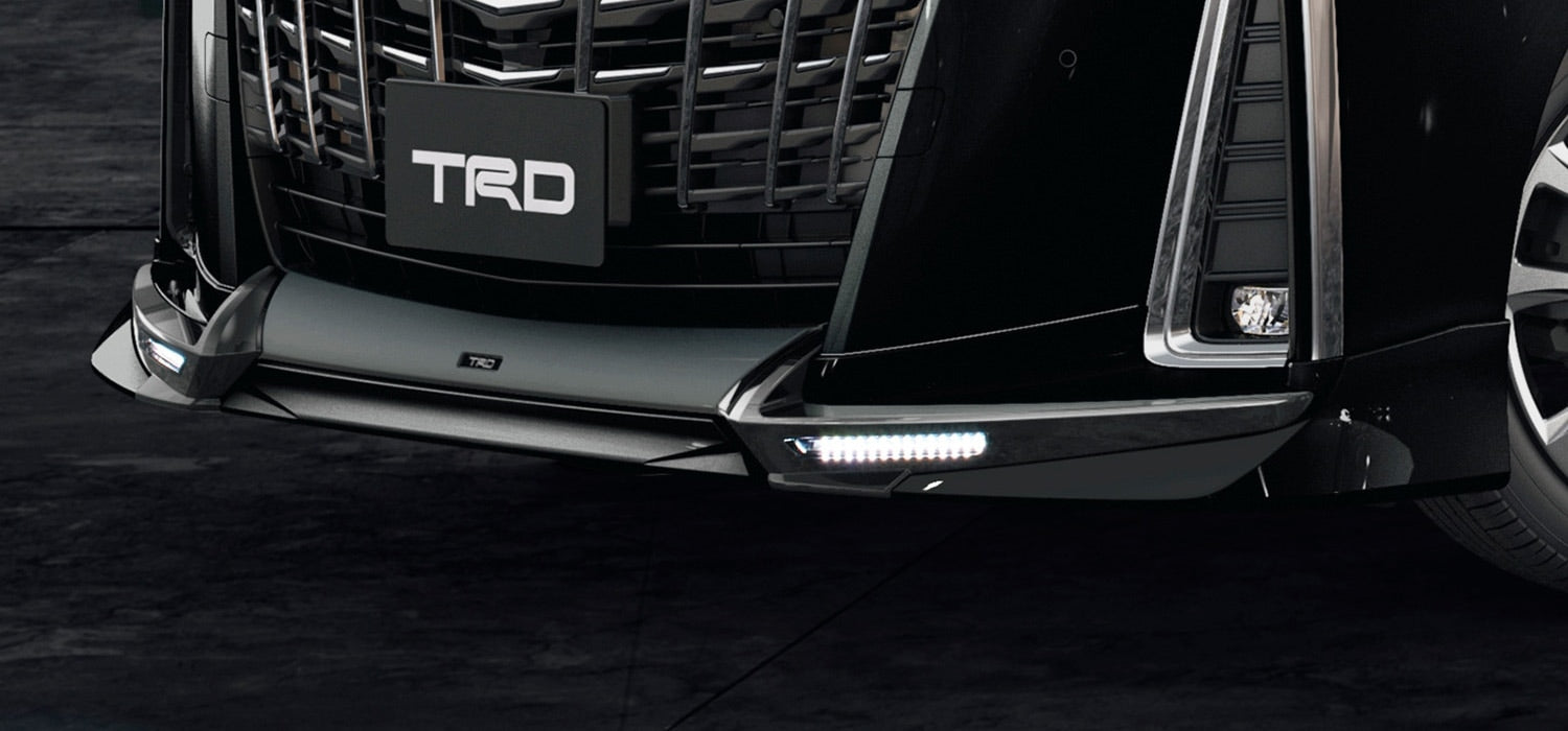 TRD FRONT SPOILER (WITH LED) BLACK (202)  For Alphard 3# Aero  MS341-58031-C0