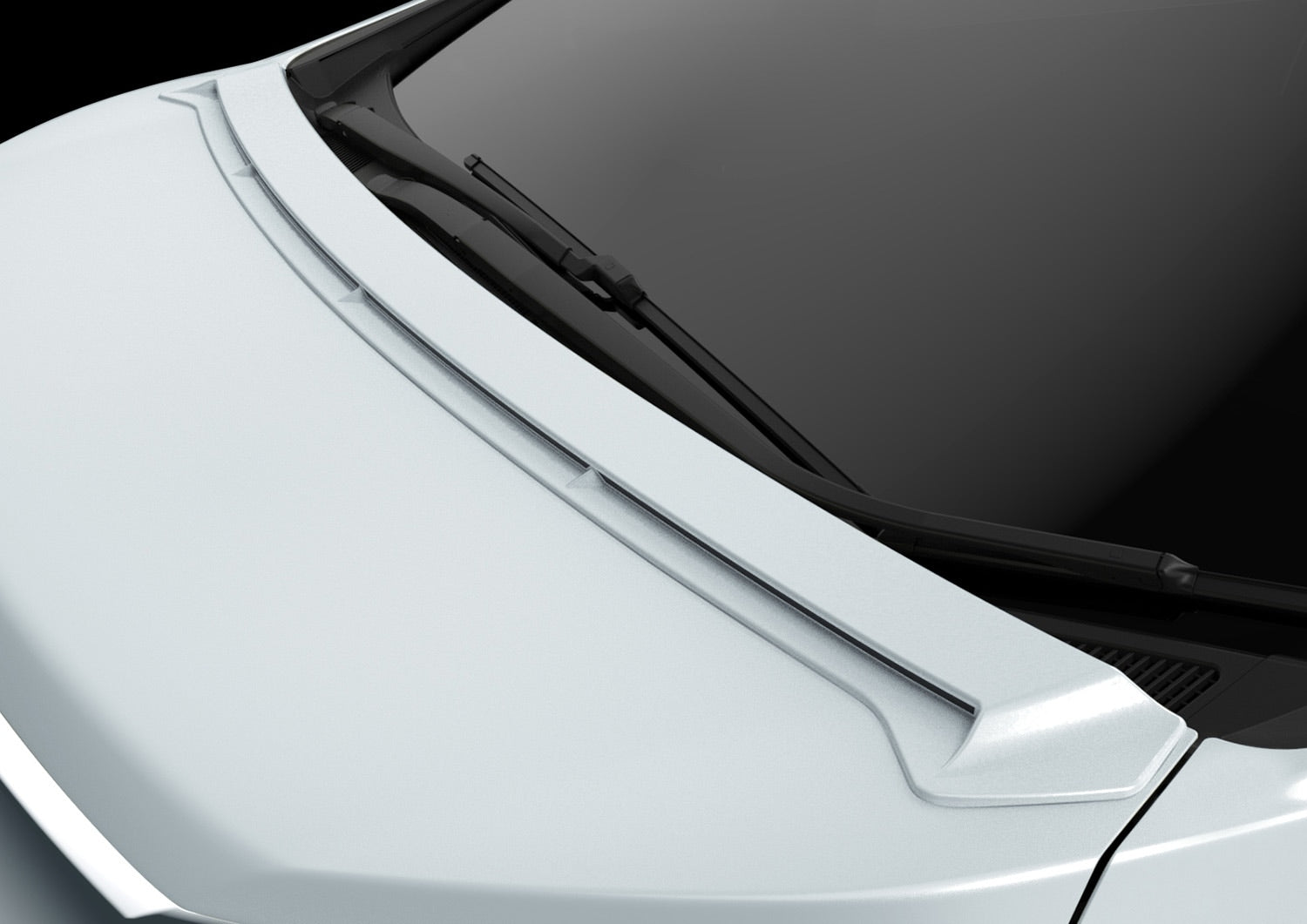 TRD  FRONT HOOD EXTENSION WHITE PEARL (070)  For VELLFIRE 3# Aero  MS347-58003-A0