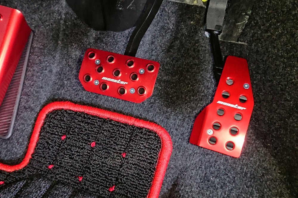 MONSTER SPORT SPORTS DRIVING PEDAL COVER RED ALUMITE AT FOR SUZUKI SWIFT ZC13S ZC43S ZC53S ZD53S ZC83S ZD83S 849525-7650M