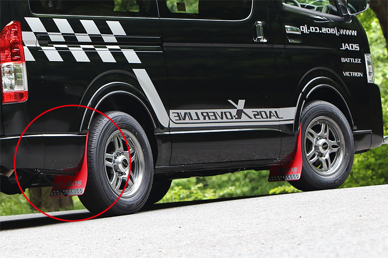 JAOS MUD GUARD III REAR SET RED FOR TOYOTA HIACE 200 B621201R