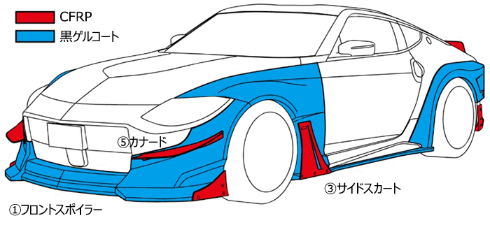 HKS CANARD CARBON FOR NISSAN FAIRLADY Z RZ34 VR30DDTT 53004-AN002