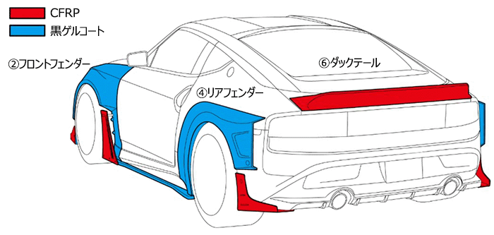 あひる HKS DUCK TAIL SPOILER CARBON FOR NISSAN FAIRLADY Z RZ34 VR30DDTT