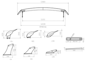 SARD LSR WING PLAIN CARBON HIGH TYPE FOR  81038