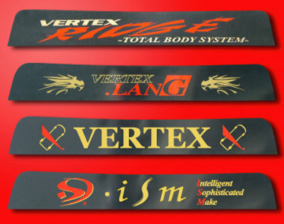 CAR MAKE T&E BRAND LOGO STICKER FOR VISOR BLACK & GOLD "HV VERTEX" STICKER (WIDE: 900MM) FOR  CARMAKETE-02868
