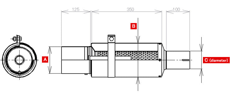 REINHARD CANNONBALL UNIVERSAL MUFFLER 01 SINGLE TITANIUM EXHAUST 01SRTI 100-130-50